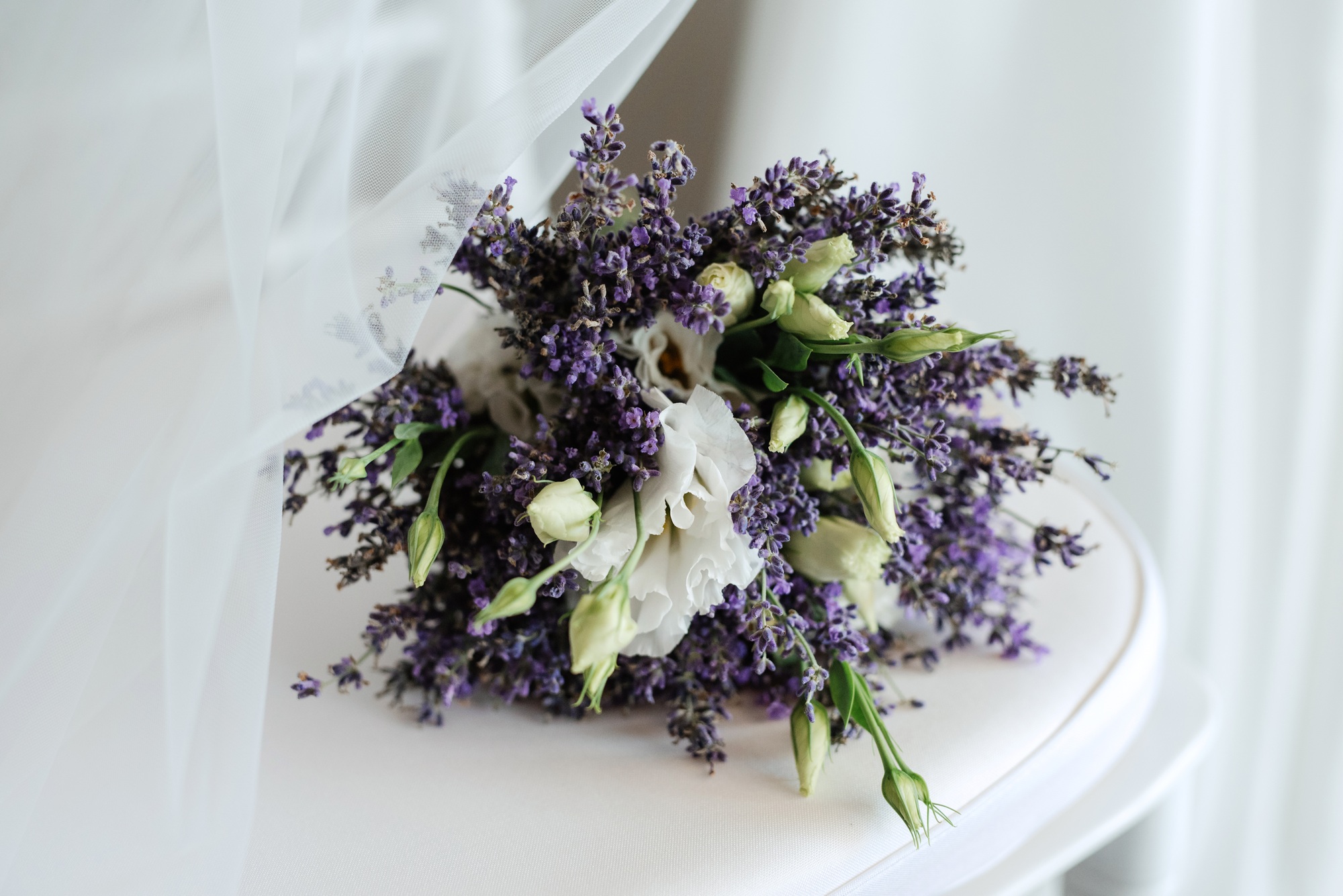 lavender wedding bouquet of fresh natural flowers